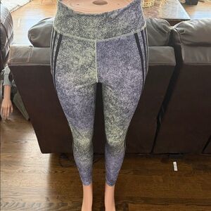 adidas Gray and Black Marbled High-Waist Leggings